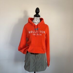 Hollister orange y2k long sleeve pull over hoodie